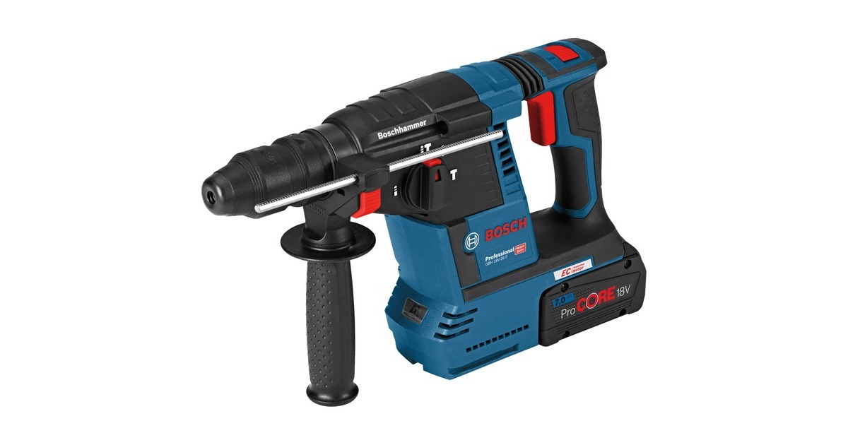 Bosch Akku-Bohrhammer GBH 18V-26 F Professional, 18Volt(blau/schwarz, 2x Akku ProCORE18V 5,5Ah, L-BOXX)