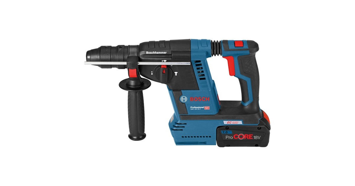 Bosch Akku-Bohrhammer GBH 18V-26 F Professional, 18Volt(blau/schwarz, 2x Akku ProCORE18V 5,5Ah, L-BOXX)