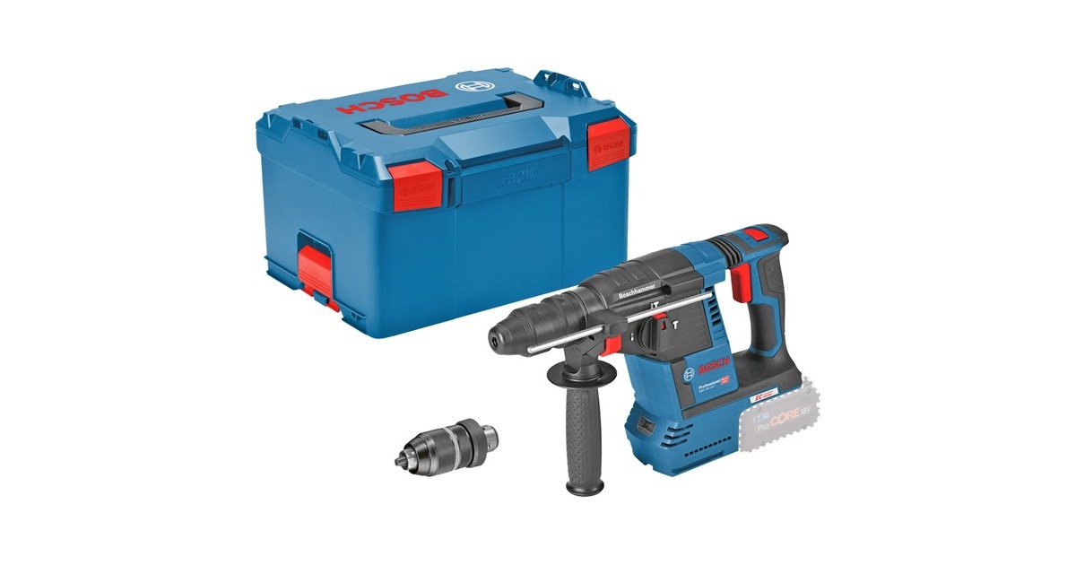Bosch Akku-Bohrhammer GBH 18V-26 F Professional solo, 18Volt(blau/schwarz, ohne Akku und Ladegerät, in L-BOXX)