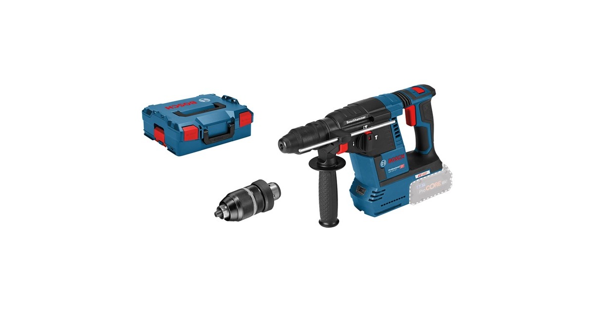 Bosch Akku-Bohrhammer GBH 18V-26 F Professional solo, 18Volt(blau/schwarz, ohne Akku und Ladegerät, in L-BOXX)