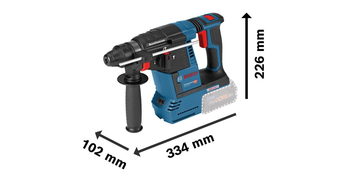 Bosch Akku-Bohrhammer GBH 18V-26 Professional, 18Volt(blau, ohne Akku und Ladegerät, in L-BOXX)