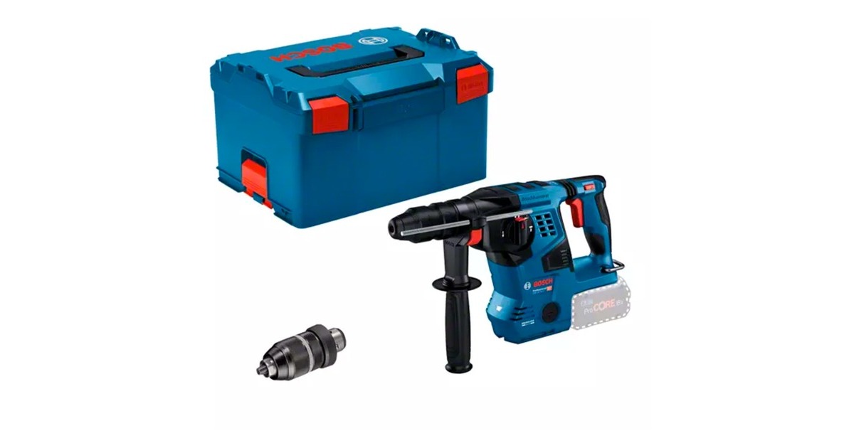 Bosch Akku-Bohrhammer GBH 18V-28 CF Professional solo, 18Volt(blau/schwarz, ohne Akku und Ladegerät, Bluetooth, in L-BOXX)