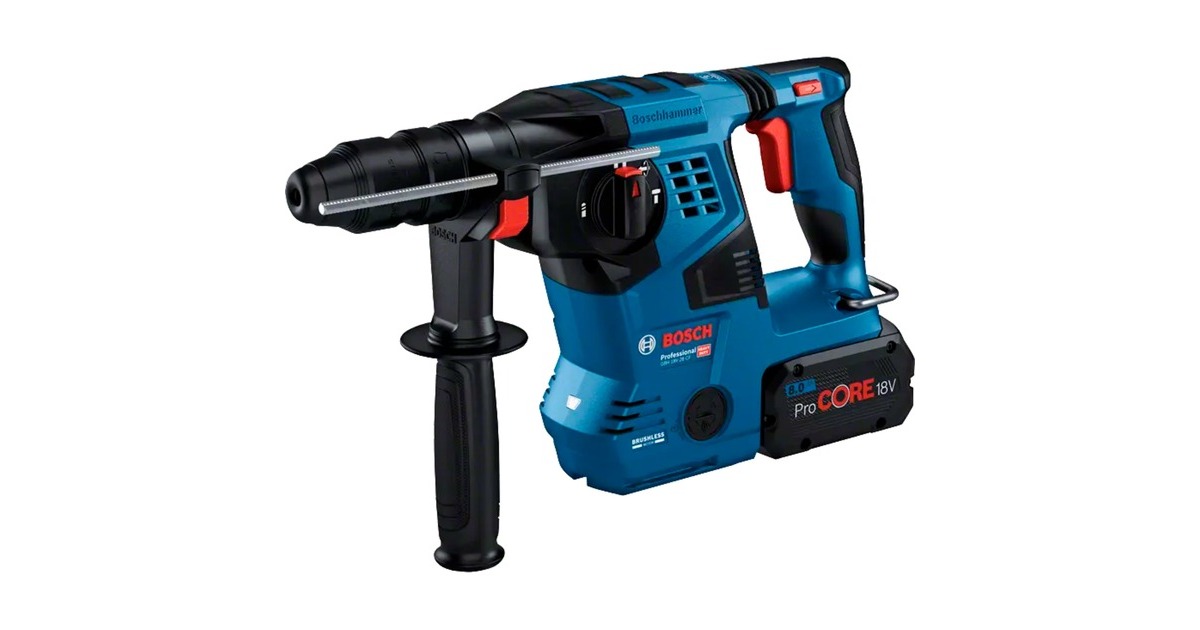 Bosch Akku-Bohrhammer GBH 18V-28 CF Professional solo, 18Volt(blau/schwarz, ohne Akku und Ladegerät, Bluetooth, in L-BOXX)