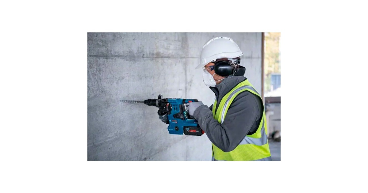 Bosch Akku-Bohrhammer GBH 18V-28 CF Professional solo, 18Volt(blau/schwarz, ohne Akku und Ladegerät, Bluetooth, in L-BOXX)