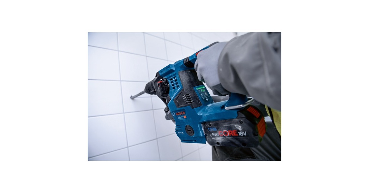Bosch Akku-Bohrhammer GBH 18V-28 C Professional solo, 18Volt(blau/schwarz, ohne Akku und Ladegerät, mit Bluetooth)