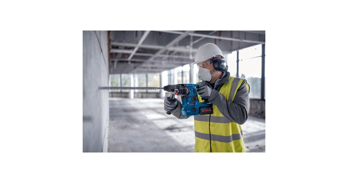 Bosch Akku-Bohrhammer GBH 18V-28 C Professional solo, 18Volt(blau/schwarz, ohne Akku und Ladegerät, mit Bluetooth)