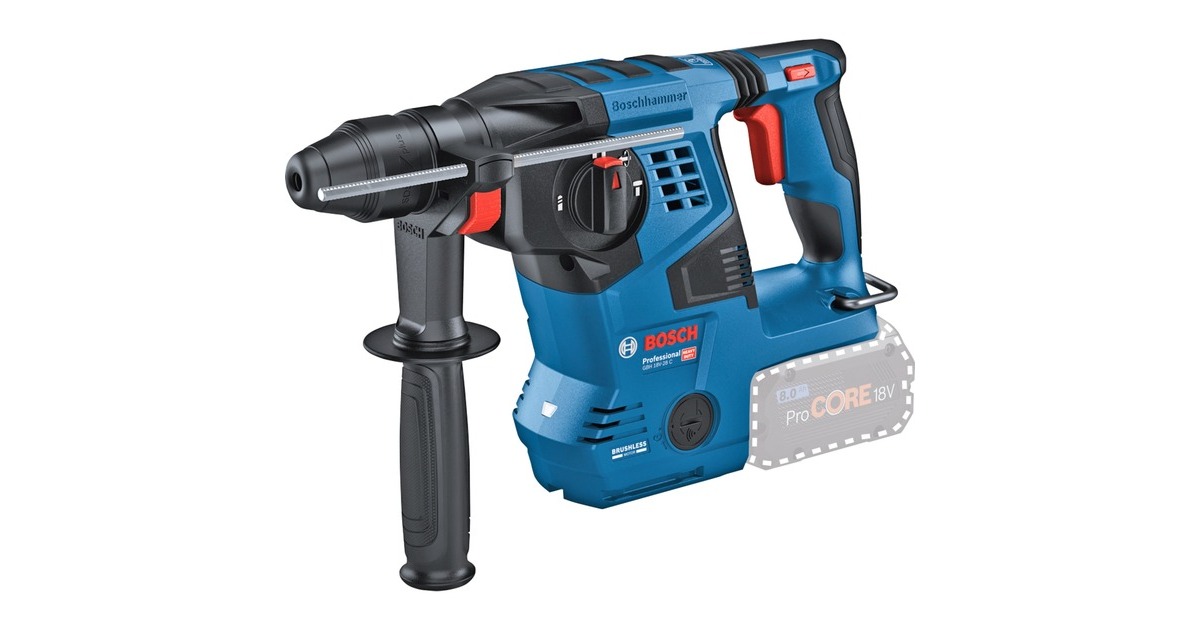 Bosch Akku-Bohrhammer GBH 18V-28 C Professional solo, 18Volt(blau/schwarz, ohne Akku und Ladegerät, mit Bluetooth, in L-BOXX)