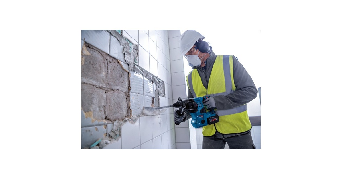 Bosch Akku-Bohrhammer GBH 18V-28 C Professional solo, 18Volt(blau/schwarz, ohne Akku und Ladegerät, mit Bluetooth, in L-BOXX)