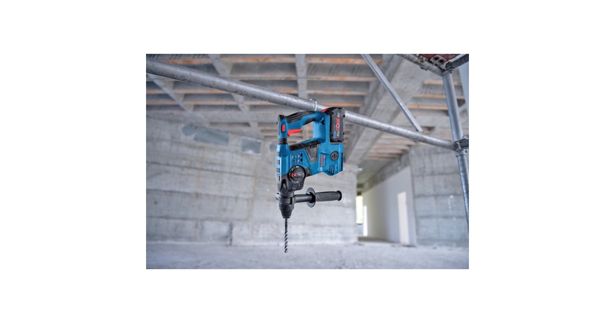 Bosch Akku-Bohrhammer GBH 18V-28 C Professional solo, 18Volt(blau/schwarz, ohne Akku und Ladegerät, mit Bluetooth, in L-BOXX)