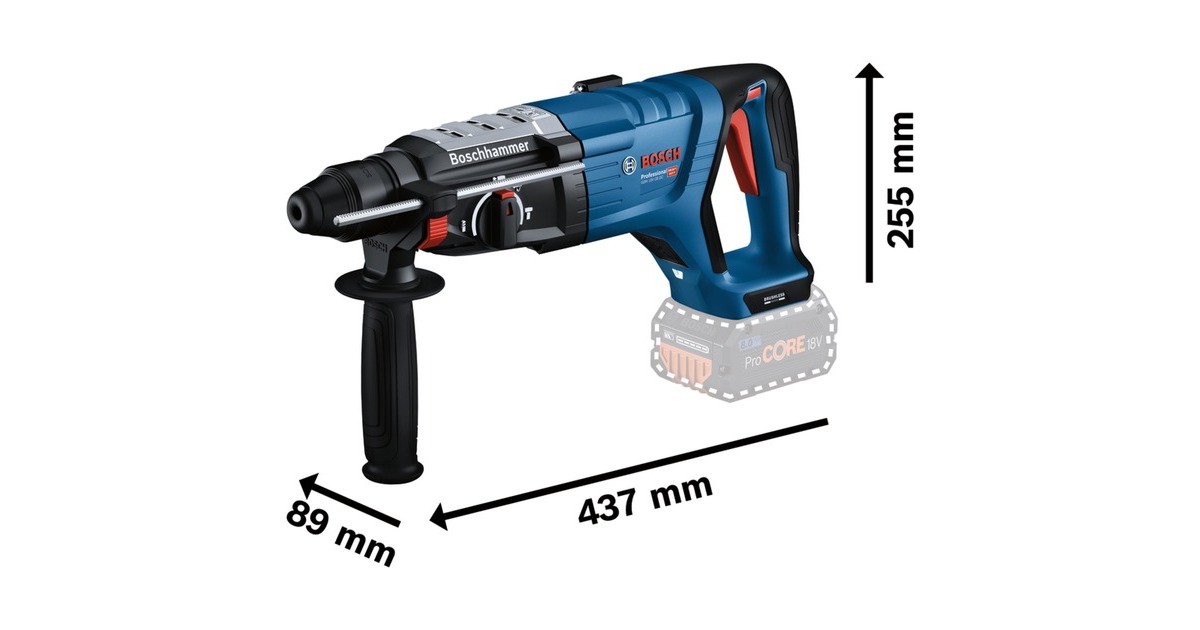 Bosch Akku-Bohrhammer GBH 18V-28 DC Professional solo, 18Volt(blau/schwarz, ohne Akku und Ladegerät)