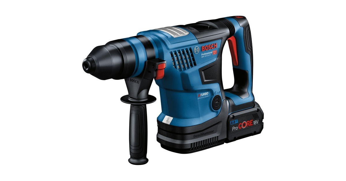 Bosch Akku-Bohrhammer GBH 18V-34 CF Professional(blau/schwarz, 2x Akku ProCORE18V 8,0Ah, Bluetooth Modul, Koffer)