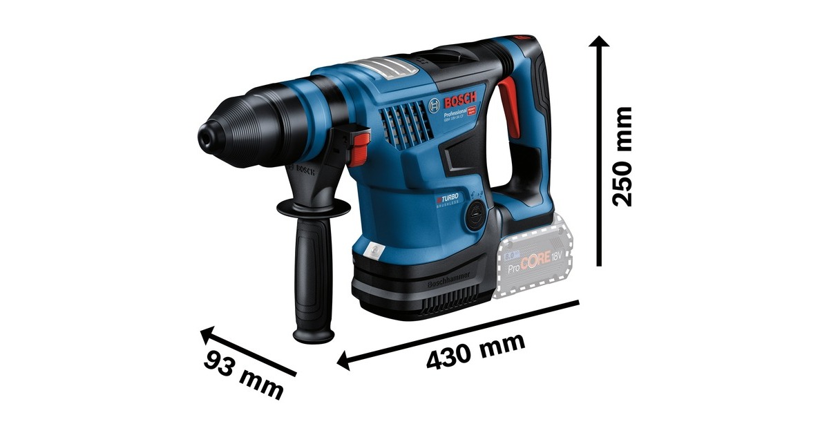 Bosch Akku-Bohrhammer GBH 18V-34 CF Professional(blau/schwarz, 2x Akku ProCORE18V 8,0Ah, Bluetooth Modul, Koffer)
