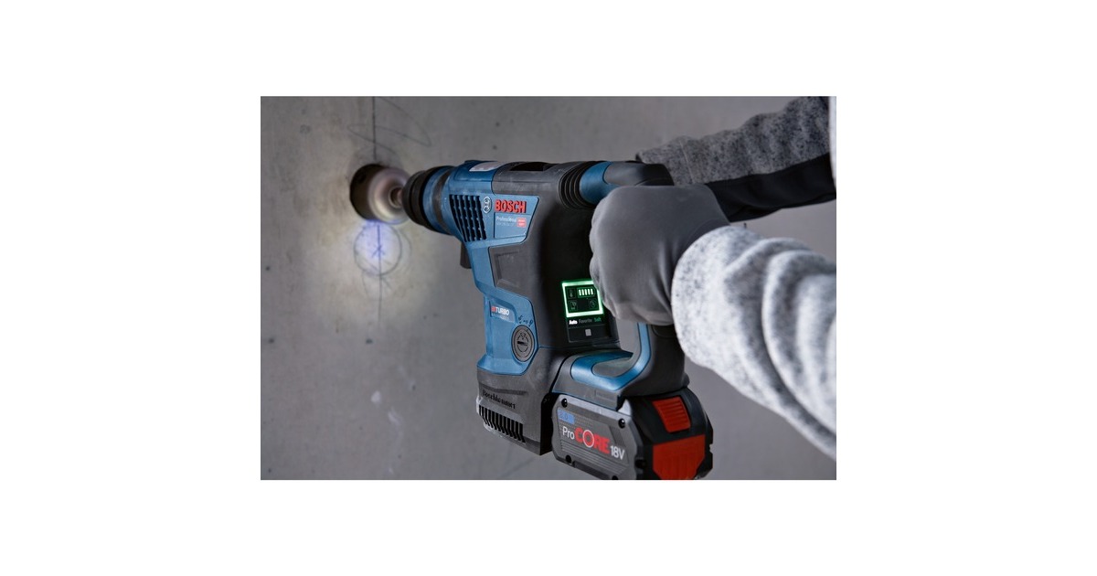 Bosch Akku-Bohrhammer GBH 18V-34 CF Professional(blau/schwarz, 2x Akku ProCORE18V 8,0Ah, Bluetooth Modul, Koffer)