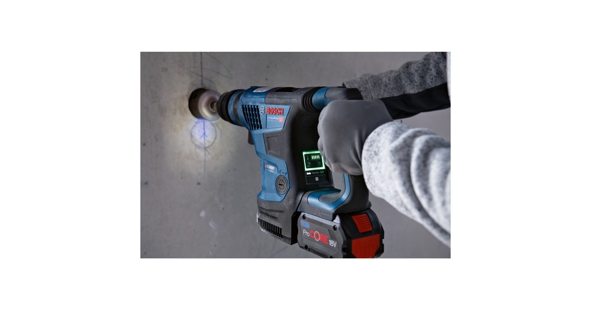 Bosch Akku-Bohrhammer GBH 18V-34 CF Professional(blau/schwarz, 2x Akku ProCORE18V 5,5Ah, Bluetooth Modul, Koffer)