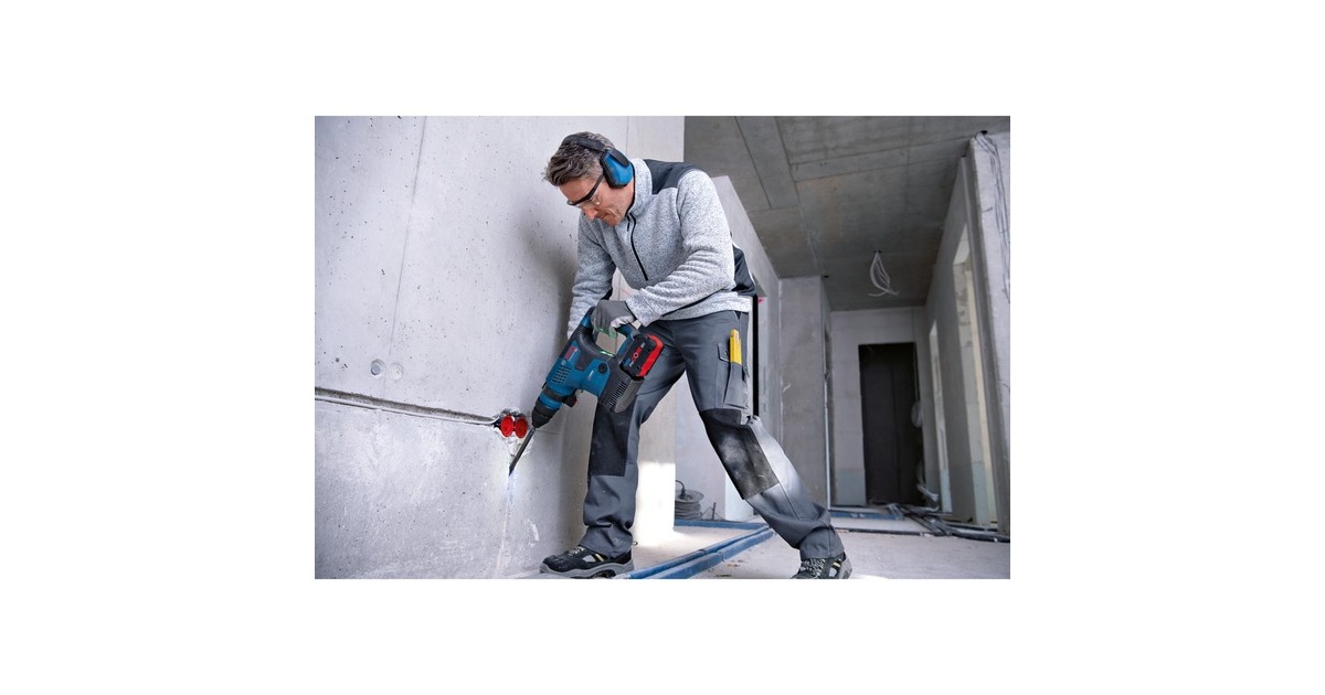 Bosch Akku-Bohrhammer GBH 18V-34 CF Professional solo(blau/schwarz, Bluetooth Modul, ohne Akku und Ladegerät, im Koffer)