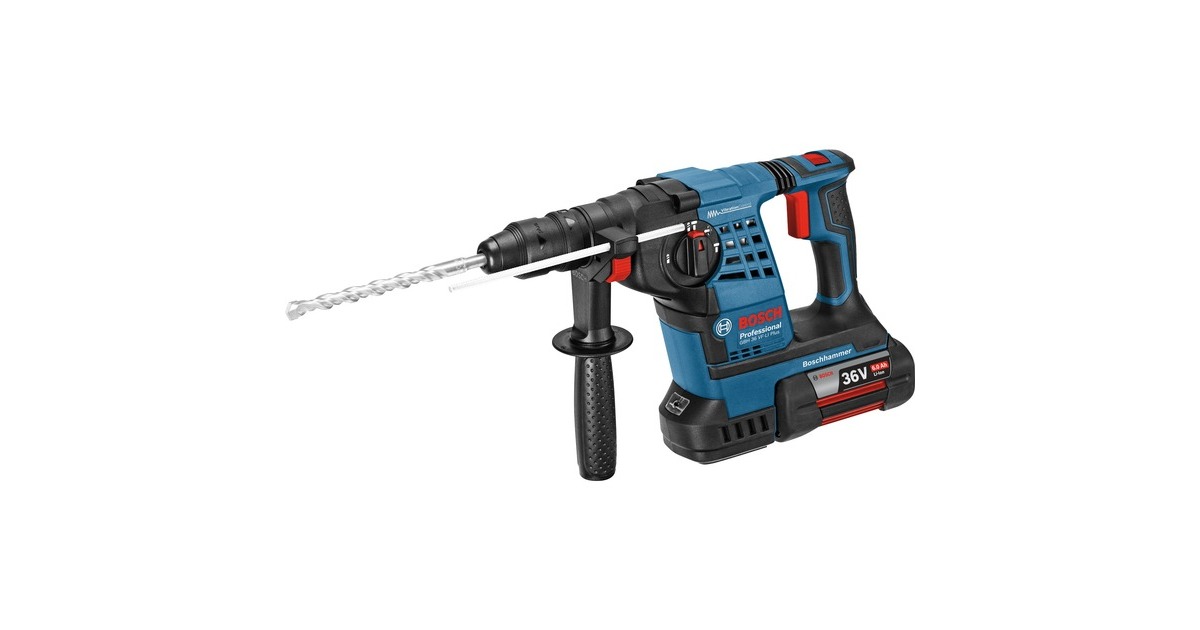 Bosch Akku-Bohrhammer GBH 36 VF-LI Plus Professional(blau/schwarz, 2x Li-Ionen Akku 6,0Ah, in L-BOXX)