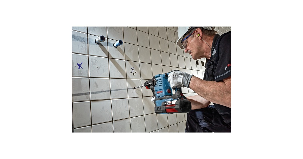 Bosch Akku-Bohrhammer GBH 36 VF-LI Plus Professional(blau/schwarz, 2x Li-Ionen Akku 6,0Ah, in L-BOXX)