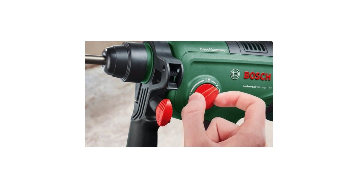 Bosch Akku-Bohrhammer Uneo Maxx, 18Volt(grün/schwarz, 2x Li-Ionen Akku 1,5Ah, 19-teiliges Zubehör, SystemBox, POWER FOR ALL ALLIANCE)