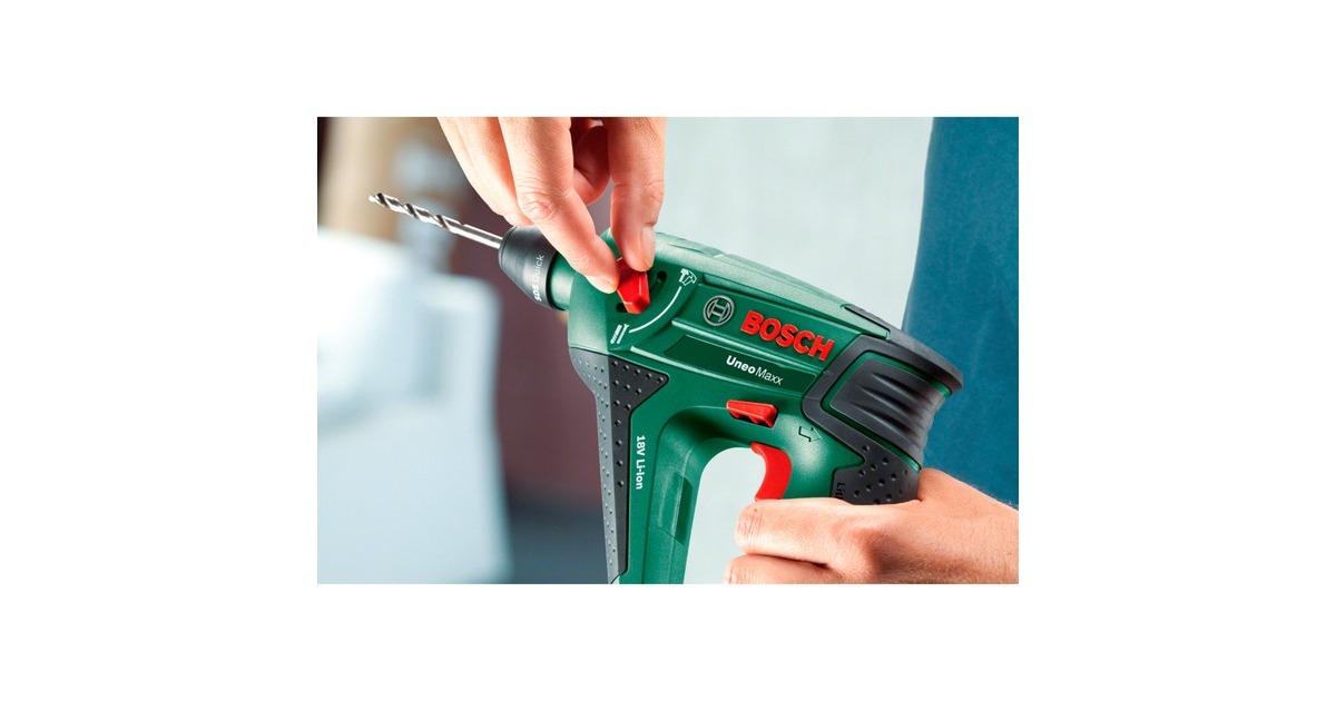 Bosch Akku-Bohrhammer Uneo Maxx solo, 18Volt(grün/schwarz, ohne Akku und Ladegerät, POWER FOR ALL ALLIANCE)