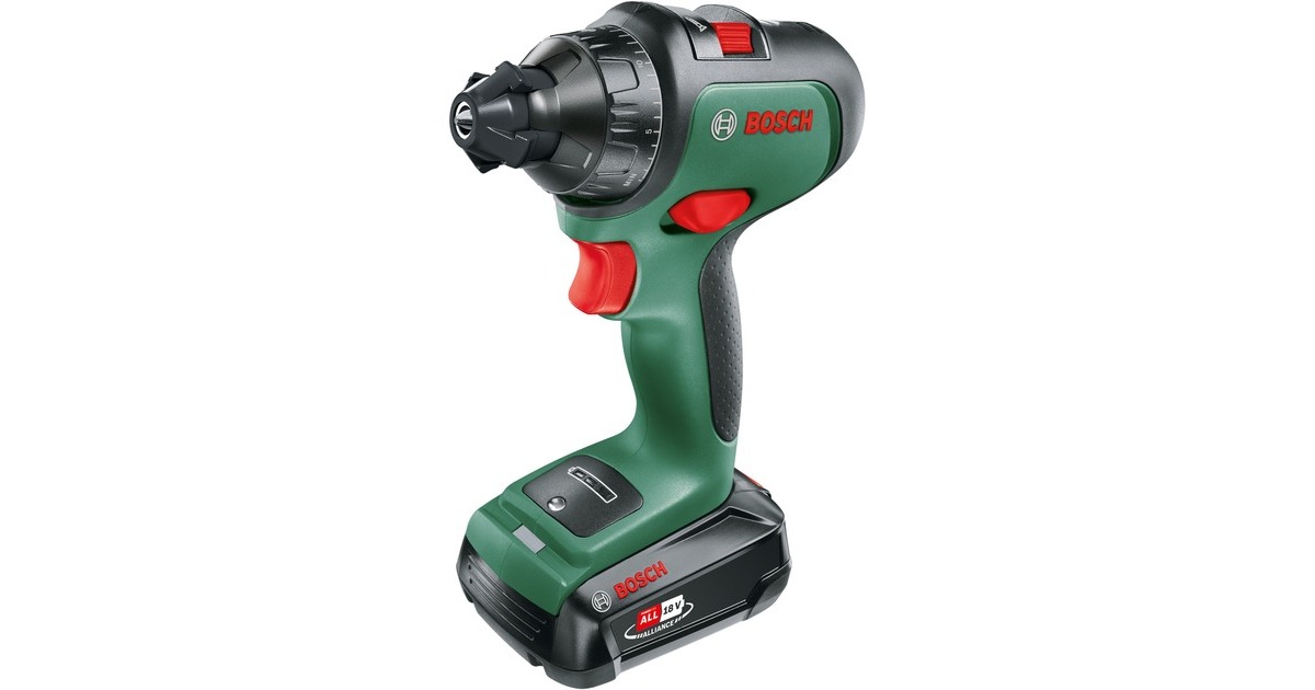 Bosch Akku-Bohrschrauber AdvancedDrill 18, mit Aufsätzen(grün/schwarz, 2x Li-Ionen Akku 2,5Ah, Koffer, POWER FOR ALL ALLIANCE, Outlet)