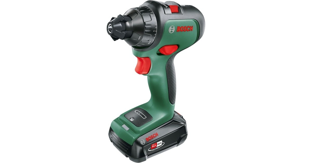 Bosch Akku-Bohrschrauber AdvancedDrill 18, mit Aufsätzen(grün/schwarz, 2x Li-Ionen Akku 2,5Ah, Koffer, POWER FOR ALL ALLIANCE)