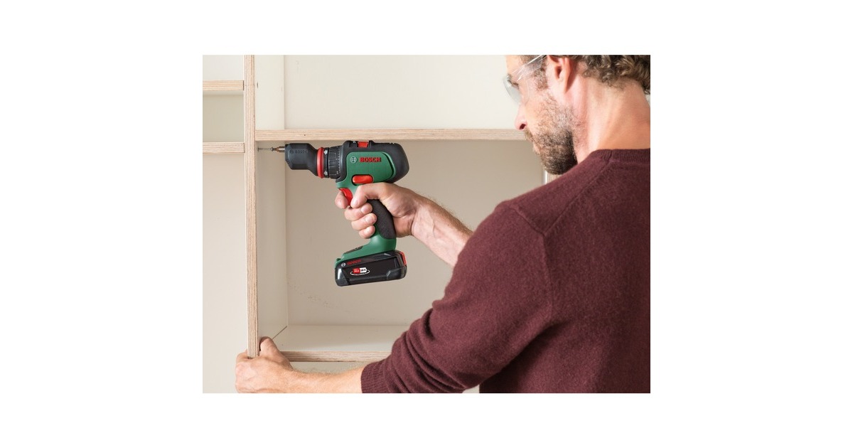 Bosch Akku-Bohrschrauber AdvancedDrill 18, mit Aufsätzen(grün/schwarz, 2x Li-Ionen Akku 2,5Ah, Koffer, POWER FOR ALL ALLIANCE, Outlet)
