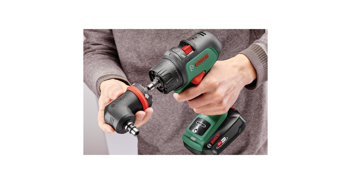 Bosch Akku-Bohrschrauber AdvancedDrill 18, mit Aufsätzen(grün/schwarz, Li-Ionen Akku 2,5Ah, Koffer, POWER FOR ALL ALLIANCE)