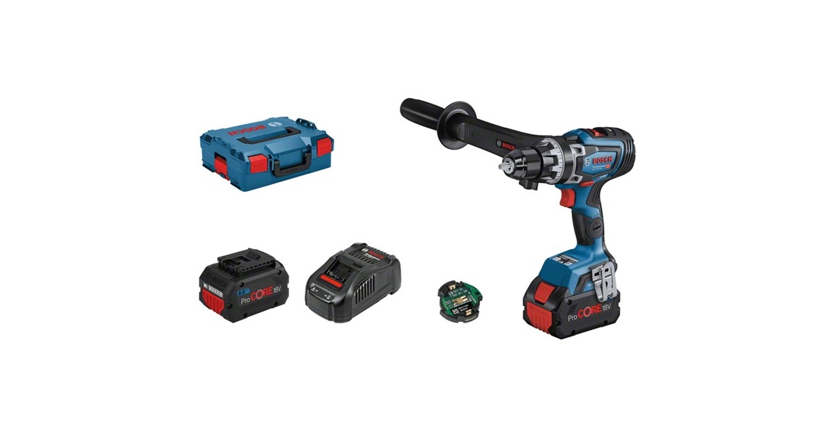 Bosch Akku-Bohrschrauber BITURBO GSR 18V-150 C Professional, 18Volt(blau/schwarz, 2x Akku ProCORE18V 8,0Ah, Bluetooth Modul, L-BOXX)