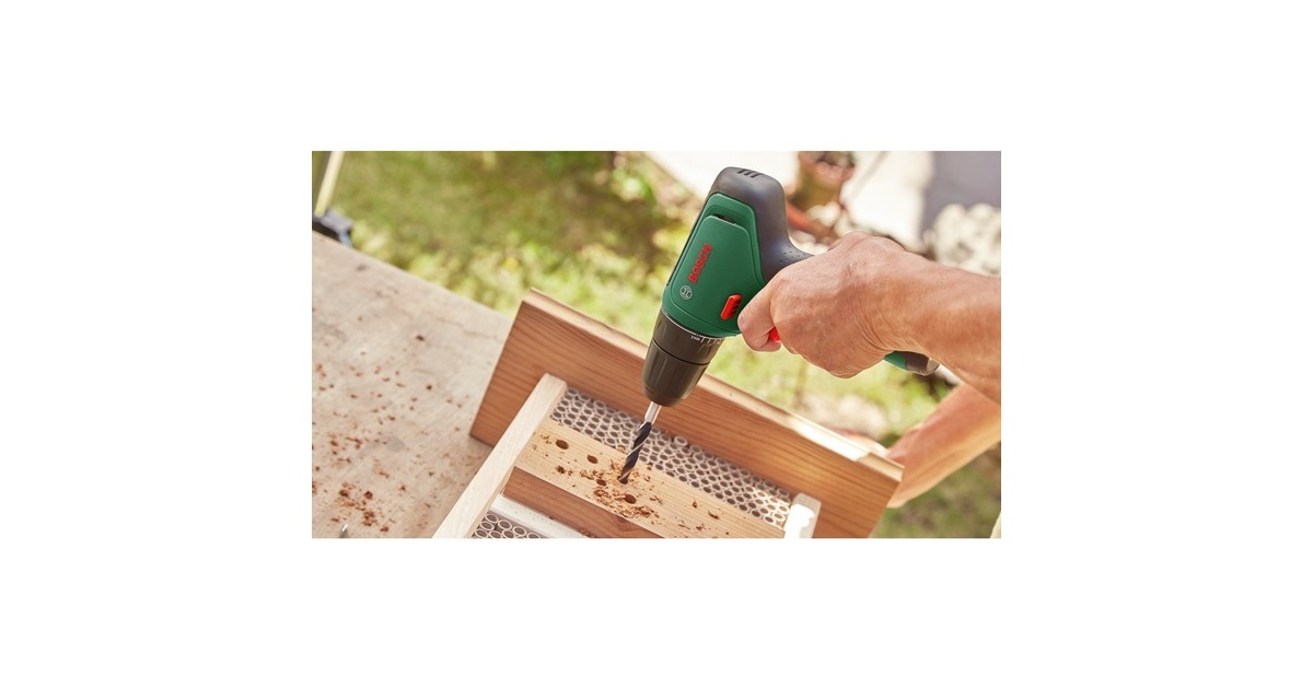 Bosch Akku-Bohrschrauber EasyDrill 1200 + 34-teiliges Bit- und Bohrer-Set(grün/schwarz, 2x Li-Ionen Akku 1,5Ah, Koffer)