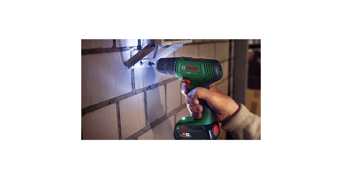 Bosch Akku-Bohrschrauber EasyDrill 18V-40 + SystemBox(grün/schwarz, Li-Ionen Akku 1,5Ah, Koffer, POWER FOR ALL ALLIANCE)