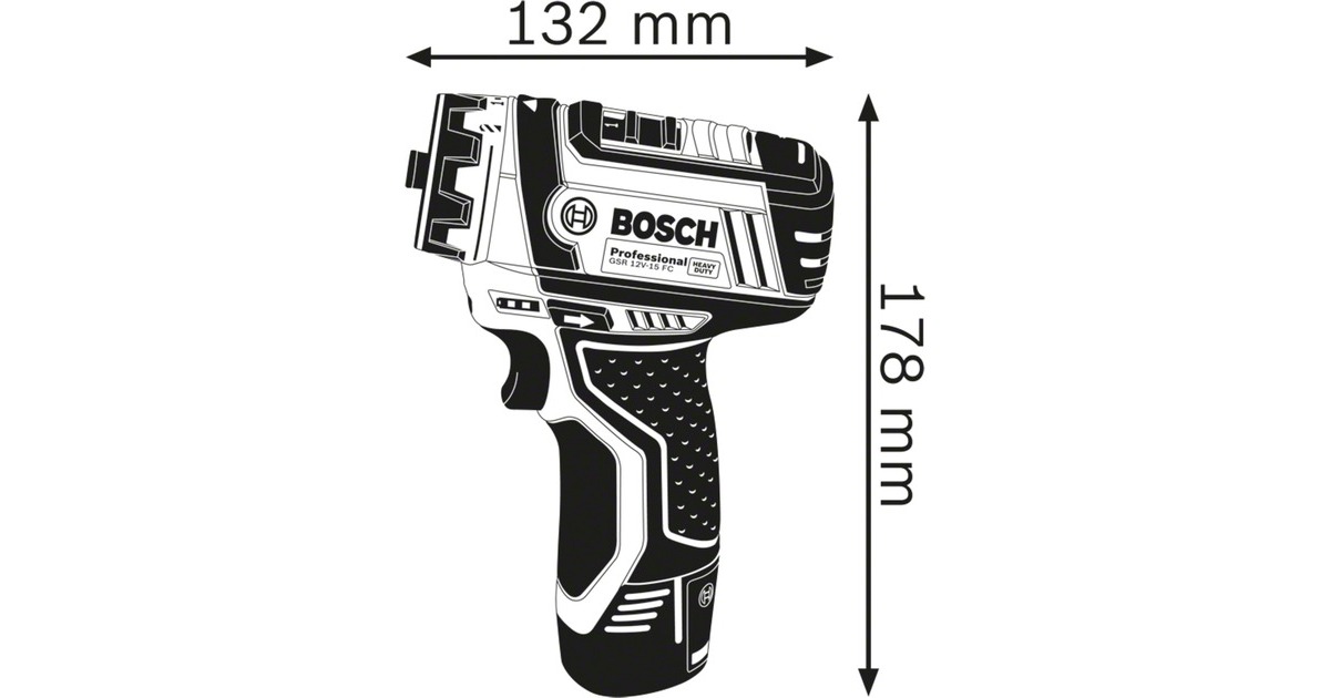Bosch Akku-Bohrschrauber GSR 12V-15 FC Professional, 12Volt(blau/schwarz, 2x Li-Ionen Akku 2,0Ah, in L-BOXX)