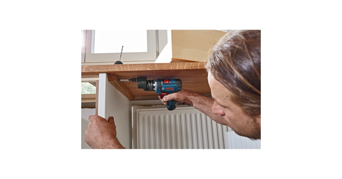 Bosch Akku-Bohrschrauber GSR 12V-15 FC Professional, 12Volt(blau/schwarz, 2x Li-Ionen Akku 2,0Ah, in L-BOXX)