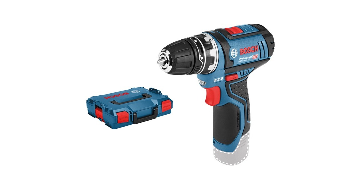 Bosch Akku-Bohrschrauber GSR 12V-15 FC Professional solo, 12Volt(blau/schwarz, ohne Akku und Ladegerät, in L-BOXX)