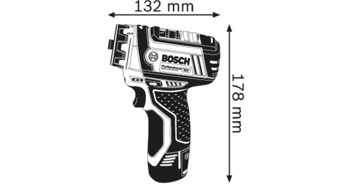 Bosch Akku-Bohrschrauber GSR 12V-15 FC Professional solo, 12Volt(blau/schwarz, ohne Akku und Ladegerät, in L-BOXX)