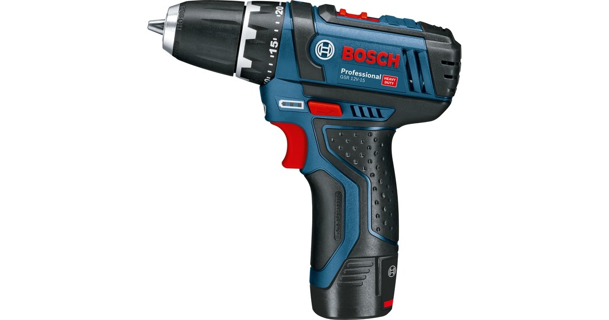 Bosch Akku-Bohrschrauber GSR 12V-15 Professional, 12 Volt(blau/schwarz, 2x Li-Ionen Akku 2,0Ah)