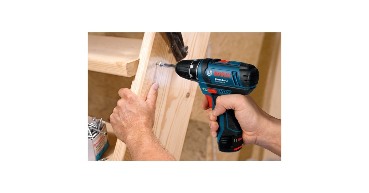 Bosch Akku-Bohrschrauber GSR 12V-15 Professional, 12 Volt(blau/schwarz, 2x Li-Ionen Akku 2,0Ah)