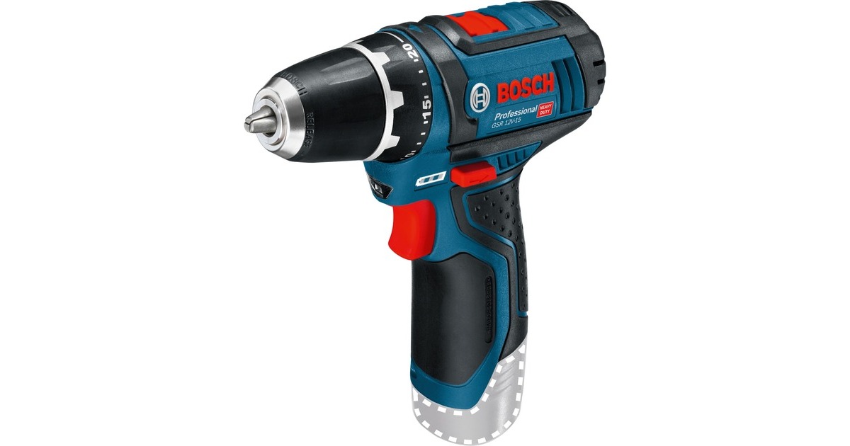 Bosch Akku-Bohrschrauber GSR 12V-15 Professional solo, 12Volt(blau/schwarz, ohne Akku und Ladegerät)