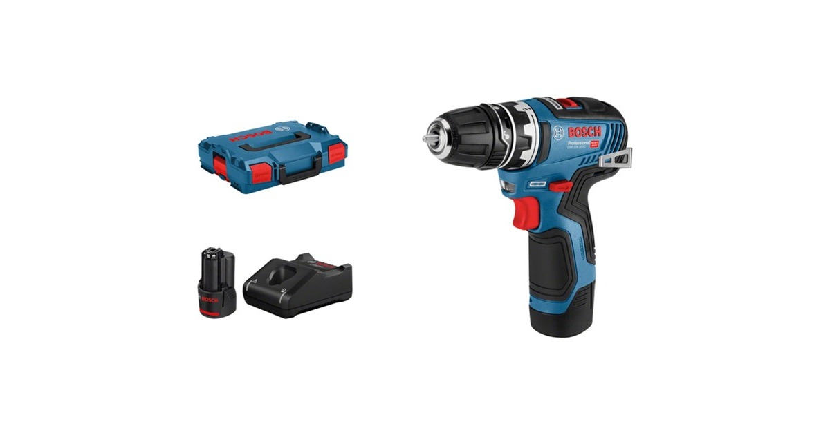 Bosch Akku-Bohrschrauber GSR 12V-35 FC Professional, 12Volt(blau/schwarz, 2x Li-Ionen Akku 3,0Ah, mit FlexiClick Bohrfutter, L-BOXX, Outlet) Bosch Akku-Bohrschrauber GSR 12V-35 FC Professional, 12Volt(blau/schwarz, 2x Li-Ionen Akku 3,0Ah, mit FlexiClick Bohrfutter, L-BOXX, Outlet)