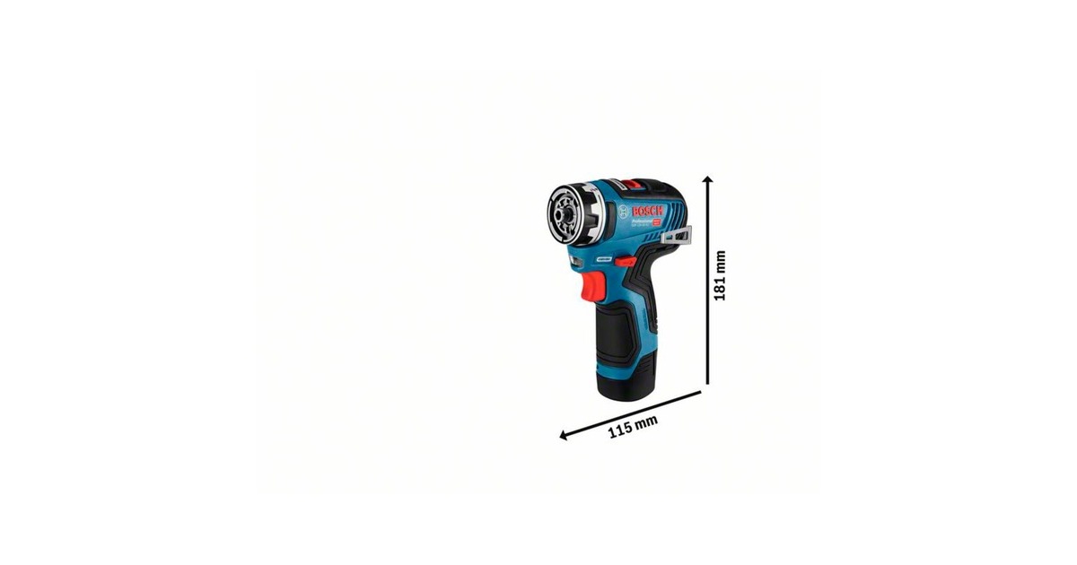 Bosch Akku-Bohrschrauber GSR 12V-35 FC Professional solo, 12Volt(blau/schwarz, ohne Akku und Ladegerät, mit FlexiClick Aufsätzen, L-BOXX)