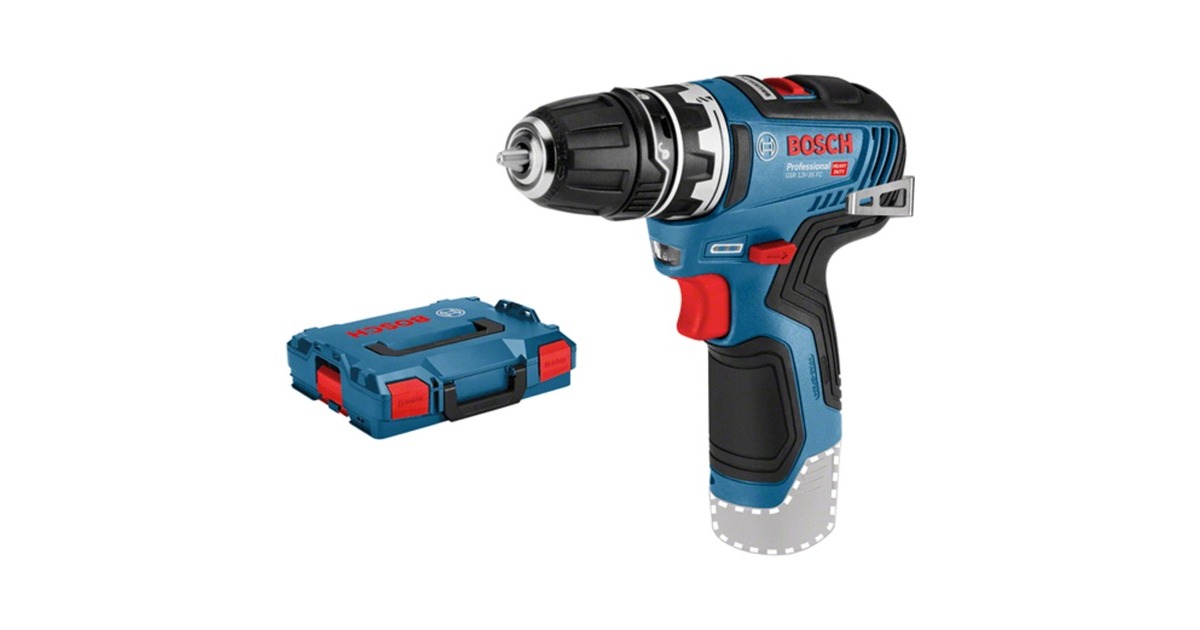 Bosch Akku-Bohrschrauber GSR 12V-35 FC Professional solo, 12Volt(blau/schwarz, ohne Akku und Ladegerät, mit FlexiClick Bohrfutter, L-BOXX)