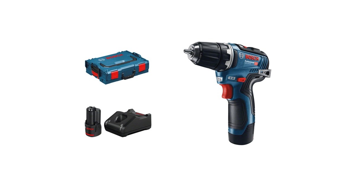 Bosch Akku-Bohrschrauber GSR 12V-35 Professional, 12Volt(blau/schwarz, 2x Li-Ionen Akku 3,0Ah, in L-BOXX)