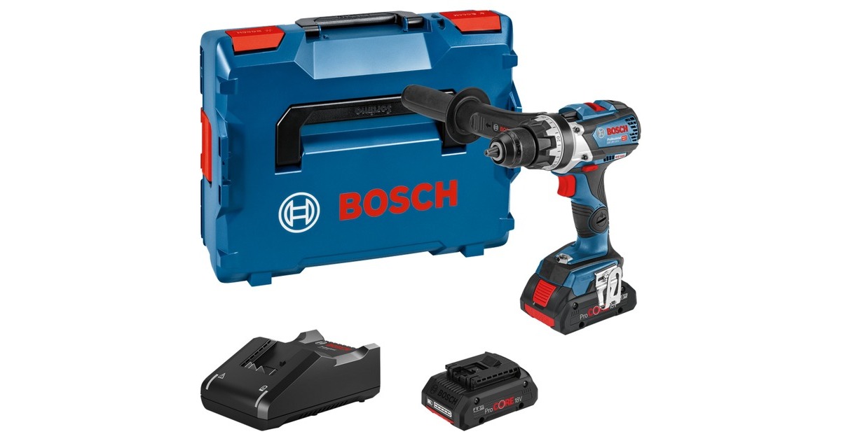 Bosch Akku-Bohrschrauber GSR 18V-110 C Professional, 18Volt(blau/schwarz, 2x Akku ProCORE18V 4,0Ah, Bluetooth Modul, L-BOXX)