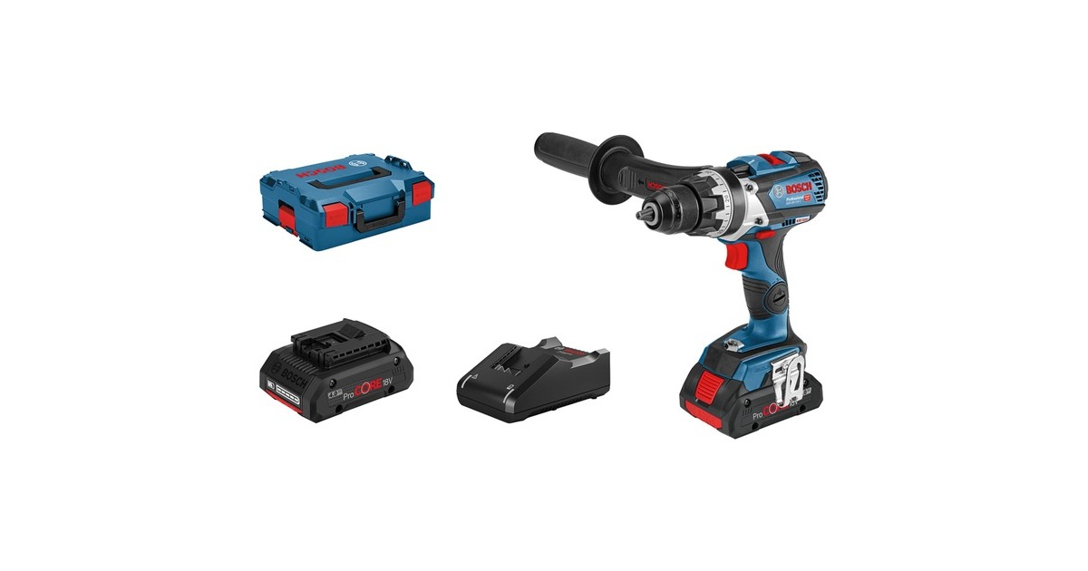 Bosch Akku-Bohrschrauber GSR 18V-110 C Professional, 18Volt(blau/schwarz, 2x Akku ProCORE18V 4,0Ah, L-BOXX)