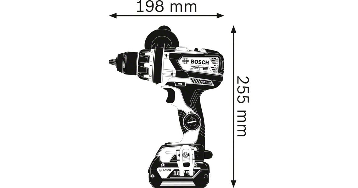 Bosch Akku-Bohrschrauber GSR 18V-110 C Professional solo, 18Volt(blau/schwarz, ohne Akku und Ladegerät, L-BOXX)
