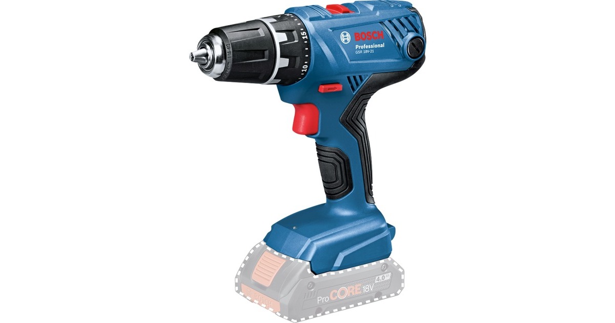 Bosch Akku-Bohrschrauber GSR 18V-21 Professional solo, 18Volt(blau/schwarz, ohne Akku und Ladegerät)