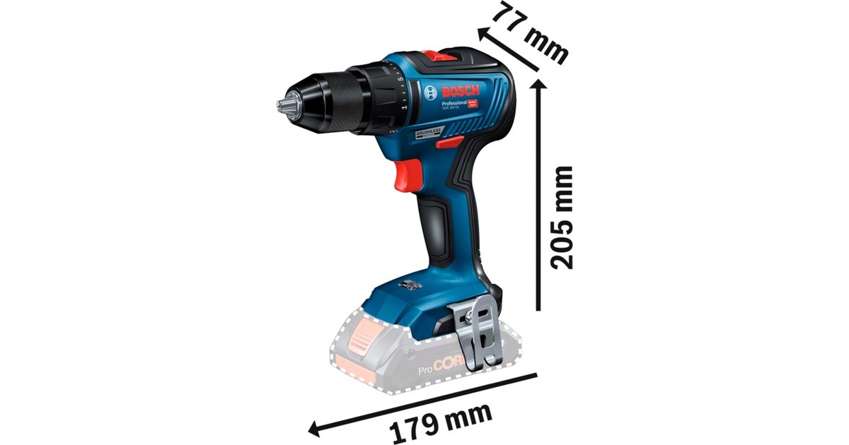Bosch Akku-Bohrschrauber GSR 18V-55 Professional solo, 18Volt(blau/schwarz, ohne Akku und Ladegerät)