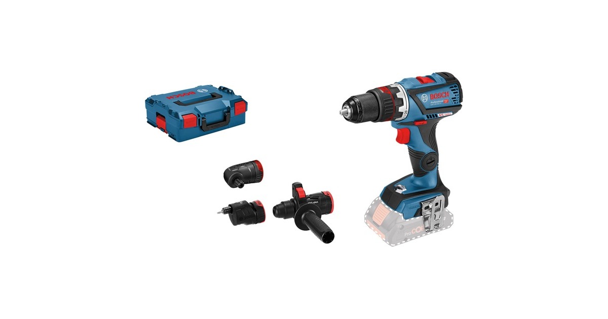 Bosch Akku-Bohrschrauber GSR 18V-60 FC Professional + GFA18-E /M /W /H(blau/schwarz, ohne Akku und Ladegerät, in L-BOXX)
