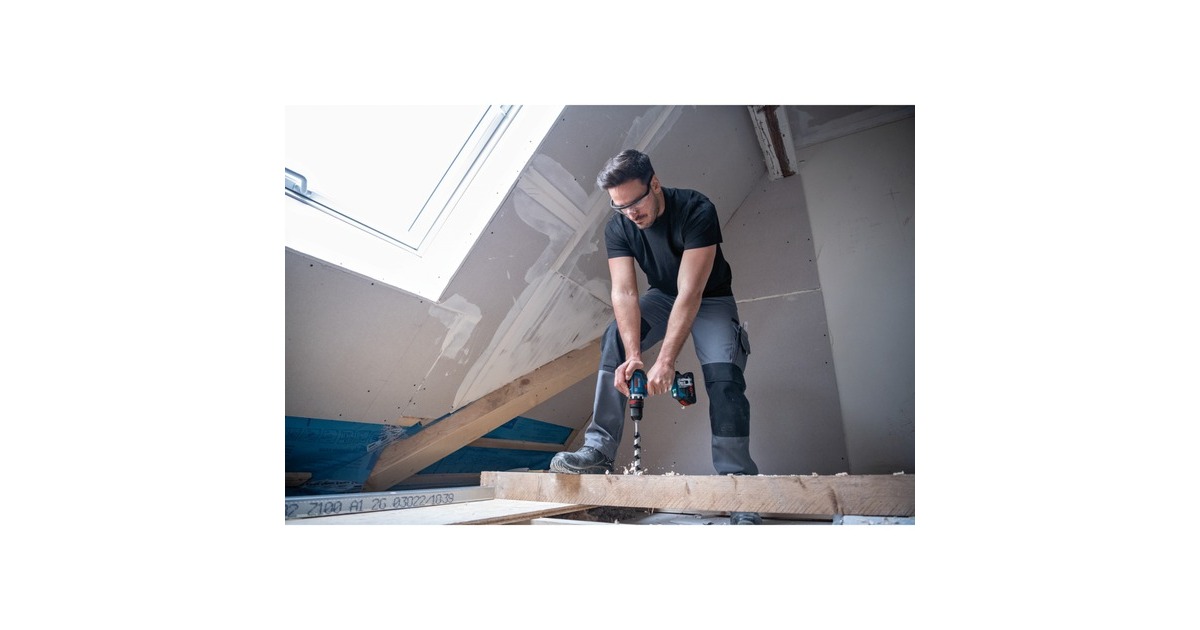 Bosch Akku-Bohrschrauber GSR 18V-90 FC Professional, 18Volt(blau/schwarz, 2x Akku ProCORE18V 4,0Ah, in L-BOXX)