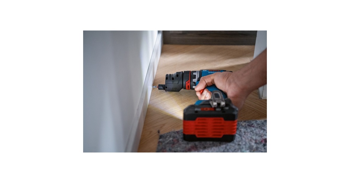 Bosch Akku-Bohrschrauber GSR 18V-90 FC Professional, 18Volt(blau/schwarz, 2x Akku ProCORE18V 4,0Ah, in L-BOXX)