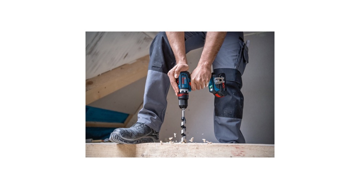 Bosch Akku-Bohrschrauber GSR 18V-90 FC Professional, 18Volt(blau/schwarz, 2x Akku ProCORE18V 4,0Ah, in L-BOXX)